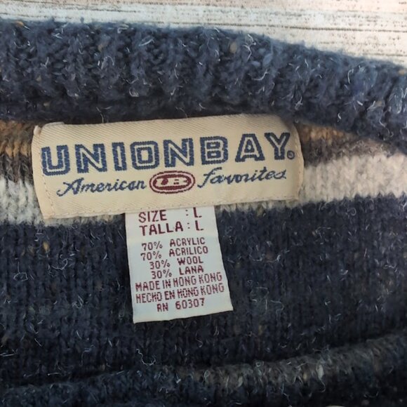 Vintage Union Bay Striped Crewneck Sweater Size Large - Picture 2 of 6